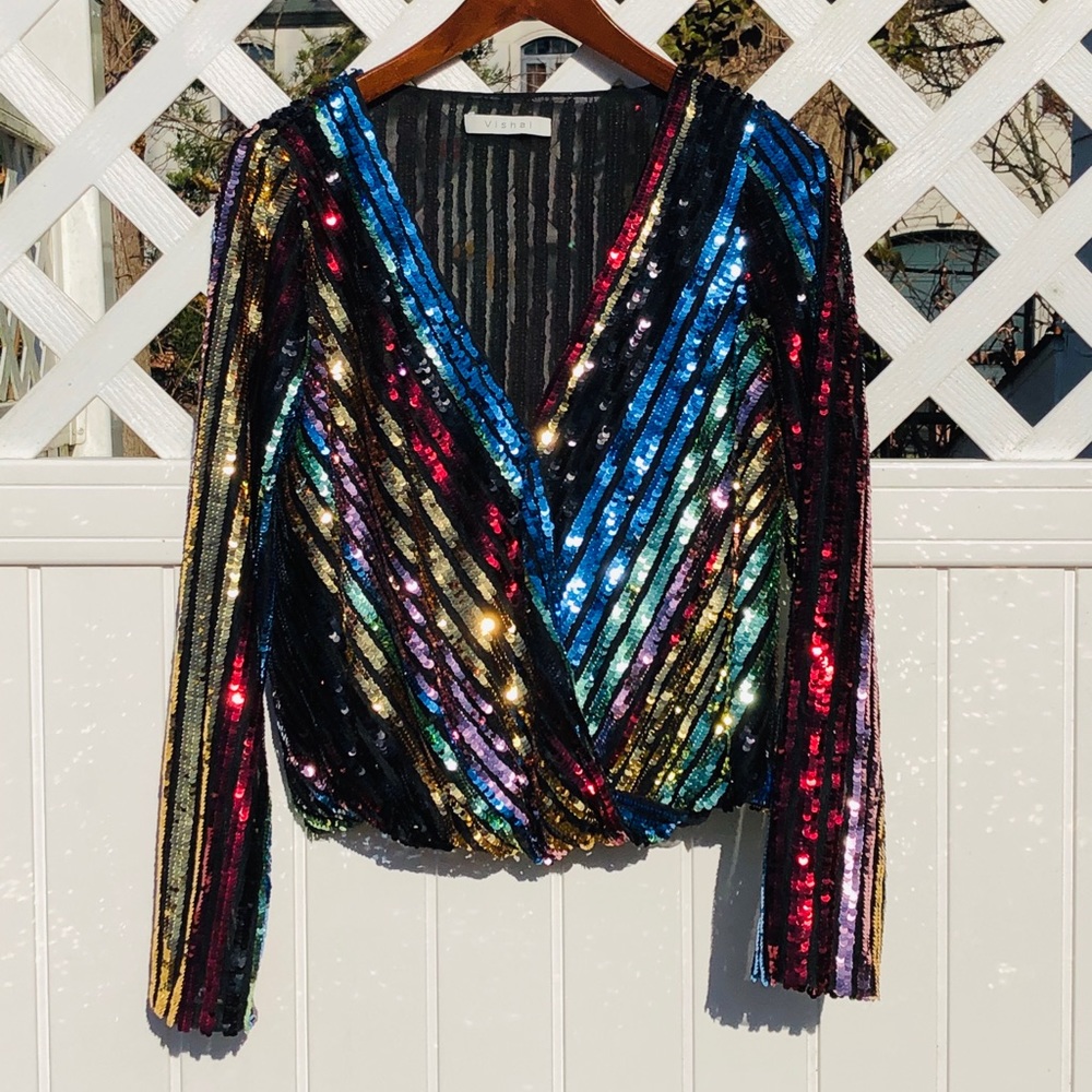 ATTICO**ALICE & OLIVIA***Sequined Gorgeous Top - Picture 6 of 7